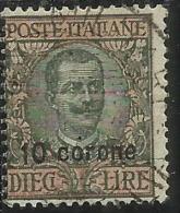 DALMAZIA 1921 - 1922 SOPRASTAMPATO D´ITALIA ITALY OVERPRINTED 10 CORONE SU 10 LIRE USATO USED OBLITERE´ - Dalmazia