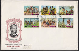 Zm0190f2 Zambia 1973, SG190-5, Death Centenary Of David Livingstone, FDC - Zambia (1965-...)
