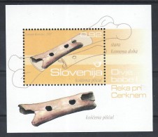 1168/ Slowenien Slovenia Slovenie 2007  Mi.No 663 ** MNH Block Archeological Finds Archäologische Funde The Oldest Flute - Arqueología