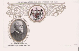 HON. EDWIN WARFIELD GOVERNOR OF THE STATE OF MARYLAND . THE OFFICIAL STATE AND GOVERNOR POST CARD - Other & Unclassified