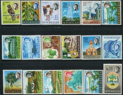 GN0881 Seychelles 1962-69 Church Customs Lake Fish Map 18v MNH - Other & Unclassified