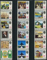 GN0883 Seychelles 1969-72 Military Aircraft Historical Pirate Map 18v MNH - Andere & Zonder Classificatie