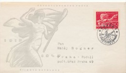 Czechoslovakia / First Day Cover (1947/07 A) Praha 1 (a): 30th Anniversary Of Great October Socialist Revolution (1917) - WW1