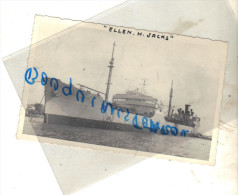 CARTE POSTALE MODERNE NOIR ET BLANC PETIT FORMAT BATEAU ELLEN H JACKS 1944 AURORA COMPANIA NAVIERA PANAMA MAZOUT - Petroleros