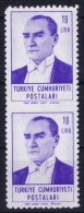 Turkey: 1961 Mi 1819  MNH/** Postfrisch In 2 Block Middle Imperforated - Nuevos