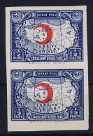 Turkey: Mi Nr 43 II  Kizilay, Pair MNH/** Unperforated - Liefdadigheid Zegels