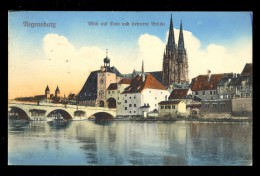 Regensburg Blick Auf Dom Und Steinerne Brucke / Postcard Circulated - Regensburg