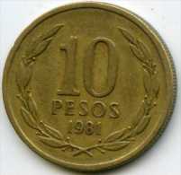 Chili Chile 10 Pesos 1981 KM 218.1 - Cile
