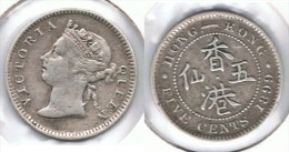 HONG KONG VICTORIA 5 CENTS DOLLAR 1899 PLATA SILVER - Hong Kong
