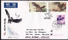 CHINE CHINA 1987    FDC  T.114 Ayant Voyagé       Oiseaux De Proie- Birds Of Prey-Special Stamps - Cartas & Documentos