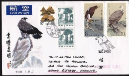 CHINE CHINA 1987    FDC  T.114 Ayant Voyagé       Oiseaux De Proie- Birds Of Prey-Special Stamps - Brieven En Documenten