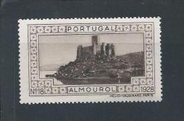 Vignette Of Almourol Castle, The River Tagus. Tourism. Ribatejo. Knights Templar. Military Castle. Medieval Castle. Musl - Local Post Stamps