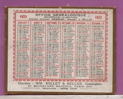 CALENDRIER 1923 OFFICE GENEALOGIQUE   CARTON RIGIDE  BON ETAT - Petit Format : 1921-40