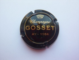 Capsule Plaque Muselet Champagne Gosset Ay 1584 - Noir écriture Dorée - Gosset