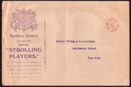 SOUTH AFRICA 1912 "STROLLING PLAYERS" ADVERTISING COVER - Sin Clasificación