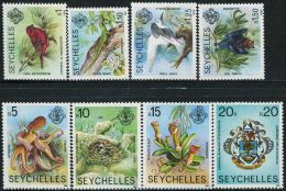 GN0887 Seychelles 1981 Birds Octopus Flower Emblem 8v MNH - Seychellen (...-1976)