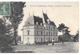 CPA... ENVIRON DE CHARROUX ...CHATEAU DE CHATEAUNEUF  TBE ..ANIMATION..1913...PAS COURANTE.. - Charroux