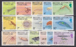 British Antarctic Territory 1984 Marine Life / Definitives 16v ** Mnh (22555) - Nuevos