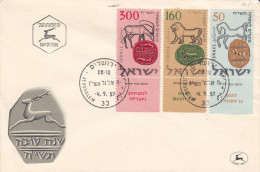 Nouvel An - Israël - Document De 1957 - Oblitération Jérusalem - Signes Du Zodiaque - Lions - Chevaux - Capricorne - Briefe U. Dokumente