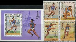 AT3039 Mauritania 1980 Olympic Track And Field Events 4v+M CTO - Summer 1980: Moscow