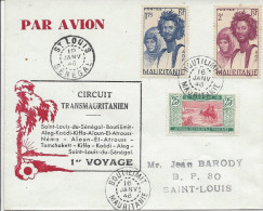 Circuit Transmauritanien, Saint Louis Du Sénégal - Boutilimit - Aleg-Kaédi - Aïoun-El-Atrouss - Néma Etc .. 1er Voyage - Covers & Documents