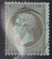 France N°19 - 1c Olive. Oblitéré - TB - 1862 Napoléon III