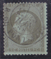 France N°19 - 1c Olive. Oblitéré - TB - 1862 Napoléon III.