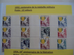 1/ Serie Coloniale 1952 ,  12  Valeurs  Neuf  XX  , Cote : 200,00 € , Disperse Trés Grosse Collection ! - 1952 Centenaire De La Médaille Militaire