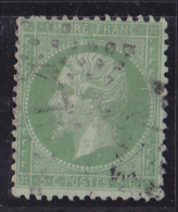 France N°20 - 5c Vert. Oblitéré - TB - 1862 Napoléon III