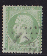 France N°20 - 5c Vert. Oblitéré - TB - 1862 Napoléon III.