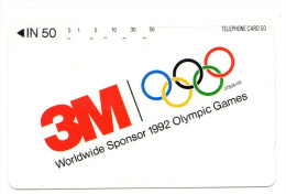 JAPON  TELECARTE 3M OLYMPIC GAMES 92 - Olympische Spelen