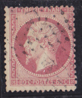 France N°24 - 80c Rose. Oblitéré - TB - 1862 Napoleon III