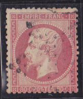 France N°24 - 80c Rose. Oblitéré - TB - 1862 Napoleon III