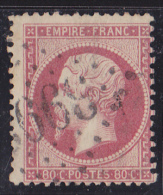 France N°24 - 80c Rose. Oblitéré - TB - 1862 Napoléon III.