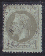 France N°25 - 1c Olive. Oblitéré - TB - 1863-1870 Napoléon III. Laure