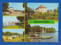 Deutschland; Lindow Mark; Multibildkarte Mit Camping; Bahnhof Und Walzwerk - Lindow