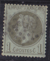 France N°25 - 1c Olive. Oblitéré - TB - 1863-1870 Napoleon III With Laurels