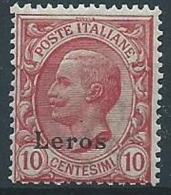 1912 EGEO LERO EFFIGIE 10 CENT MNH ** - T260 - Egée (Lero)