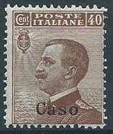 1912 EGEO CASO EFFIGIE 40 CENT MNH ** - T261 - Egeo (Caso)