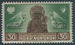 1946 CORPO POLACCO SOCCORSO DI GUERRA 30 CENT MH * - T270 - 1946-47 Période Corpo Polacco