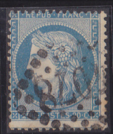 France N°37 - 20c Bleu - Oblitéré - TB - 1870 Siege Of Paris