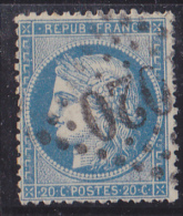 France N°37 - 20c Bleu - Oblitéré - TB - 1870 Beleg Van Parijs