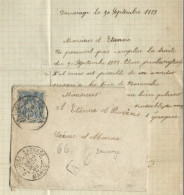 Delcampe - 1889 - MARNE - SAGE - LETTRE De SAUVAGE Avec BOITE URBAINE "A" + DATEUR De ST JUST - 1877-1920: Semi-Moderne