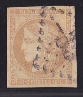 France N°43B - 10c Bistre - Report 2 - Oblitéré - TB - 1870 Ausgabe Bordeaux