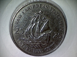 Caraibes De L´Est 25 Cents 1989 - Ostkaribischer Staaten