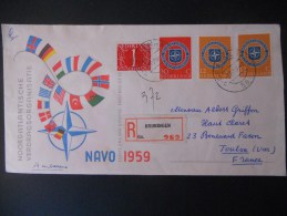 Pays Bas Lettre Recommande De Groningen 1959 Pour Toulon - Covers & Documents