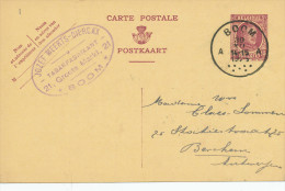 447/23 - TABAC Belgique - Entier Postal Houyoux BOOM 1925 - Cachet Tabakfabrikant Jozef Meert-Dierckx - Tobacco