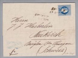 Levante Österreich 1875-10-28 Salonique Brief Nach Neukirch CH - Levante-Marken