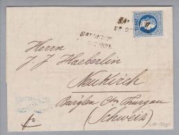 Levante Österreich 1875-10-28 Salonique Brief Nach Neukirch CH - Oriente Austriaco