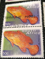 South Africa 2000 Cephalopholis Miniatus Fish 50c X2 - Used - Used Stamps